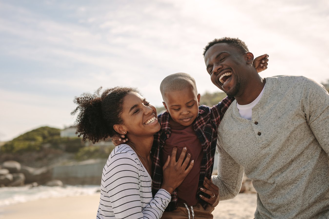 Happy family outdoors