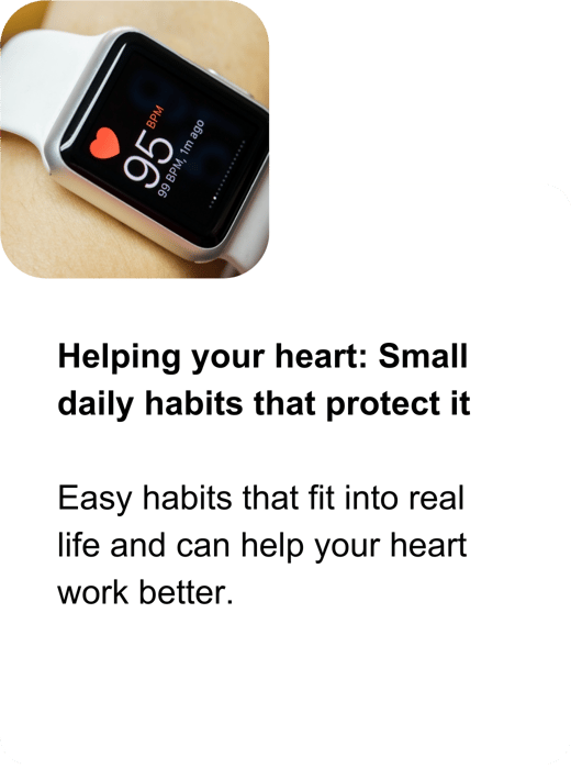 Helping your heart: Small daily habits that protect it