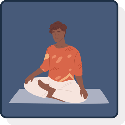 Illustration of someone in lotus position meditating