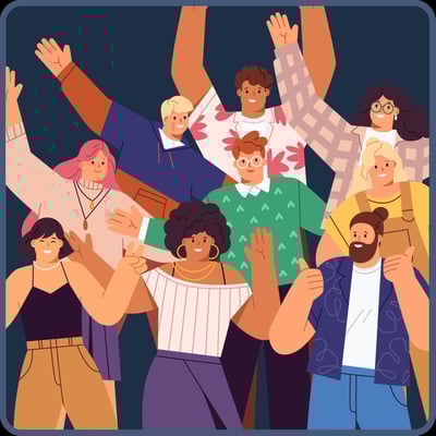 Illustration of people enjoying themselves