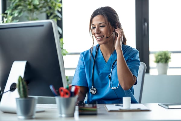A doctor providing teleheath services