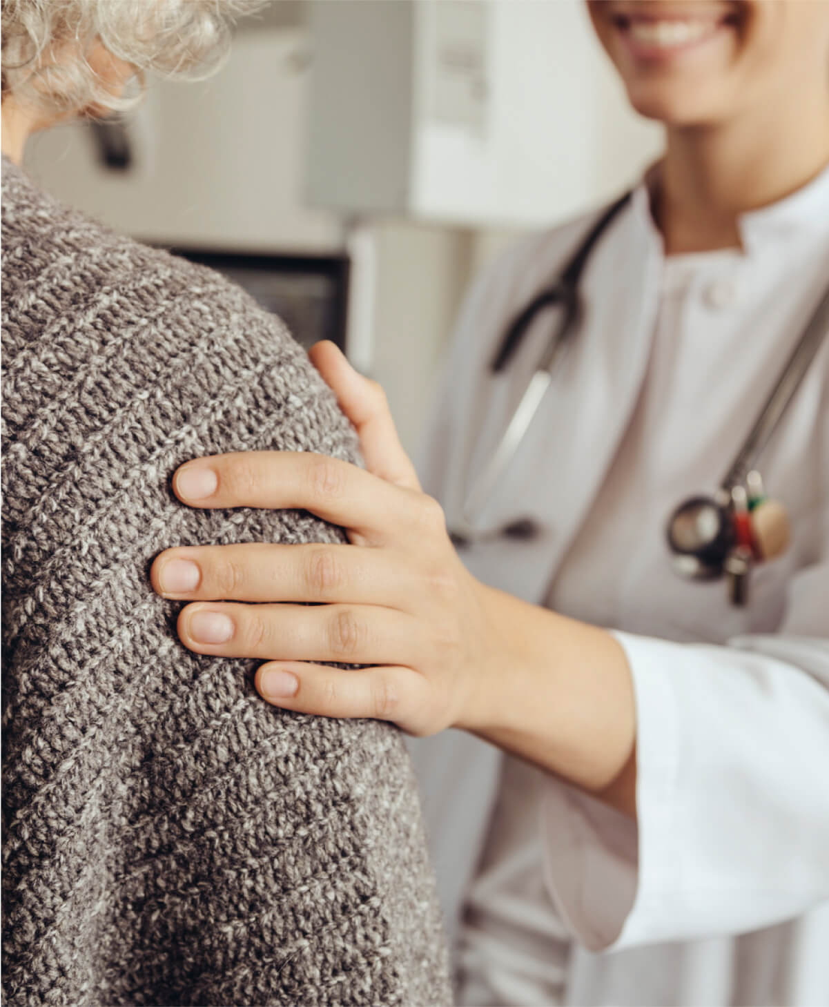 Doctor cheering his patient