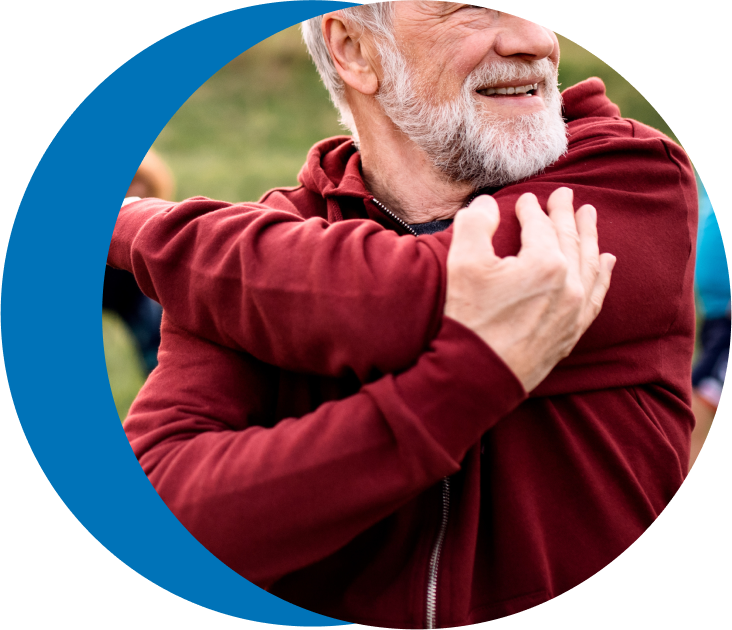 Older man with shoulder pain